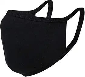 R.Two Máscara De Tecido Ninja Preta 2 Camadas Com Clip Nasal 1 Unidade