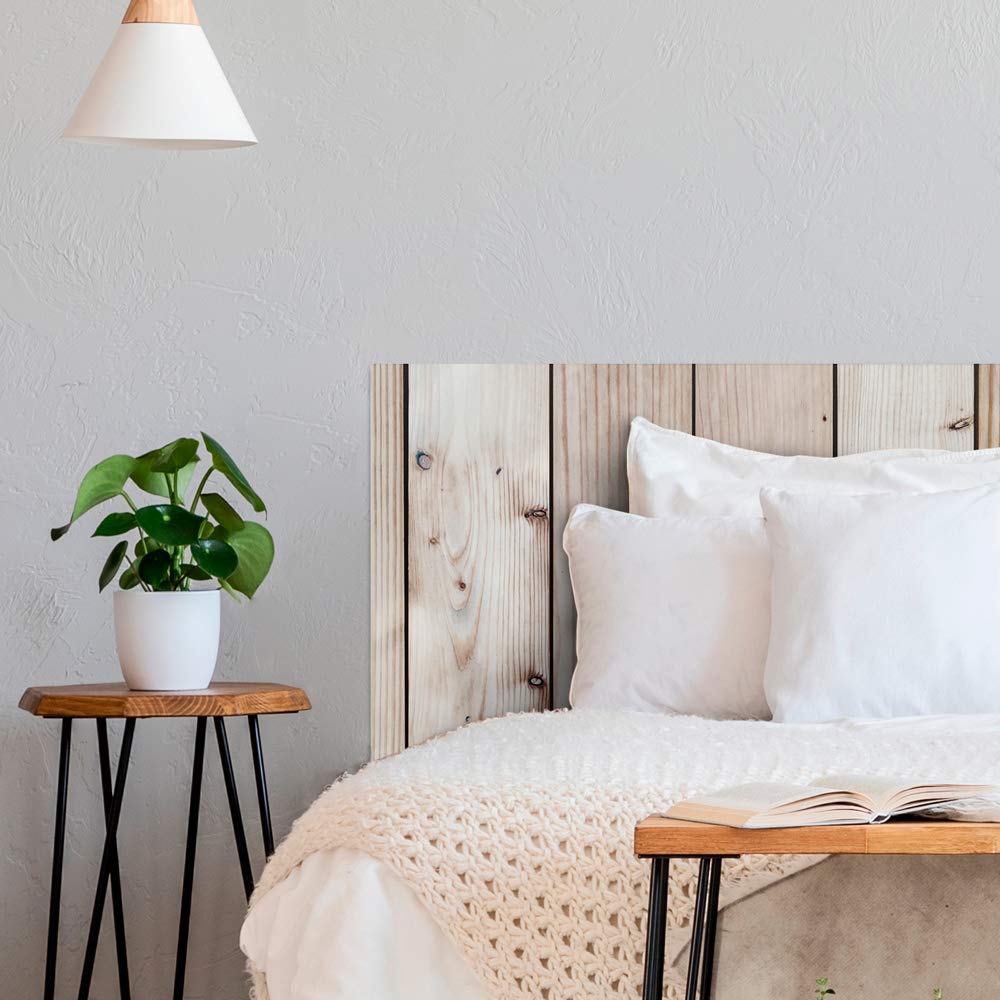 Cabecero Cama PVC, Impresión Digital HD en PVC, Efecto Madera Natural, Cabecero Original Barato, Tamaño 150 x 60 cm, Vinilo cabezal cama Creativo sin Relieve, Ligero, Resistente y Económico