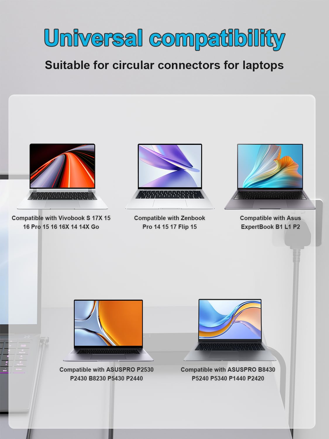 150W 120W Netzteil Ladekabel für Asus Vivobook Pro 17 16 16X 15 14X M6500 M6400 K6502 K6500 D3500 K3400 M7400 M7600 K6602 K3605 Zenbook Flip/Pro 14 15 17 UM6702 UX8402 UX550 Creator Q Q540 Mehr Laptop