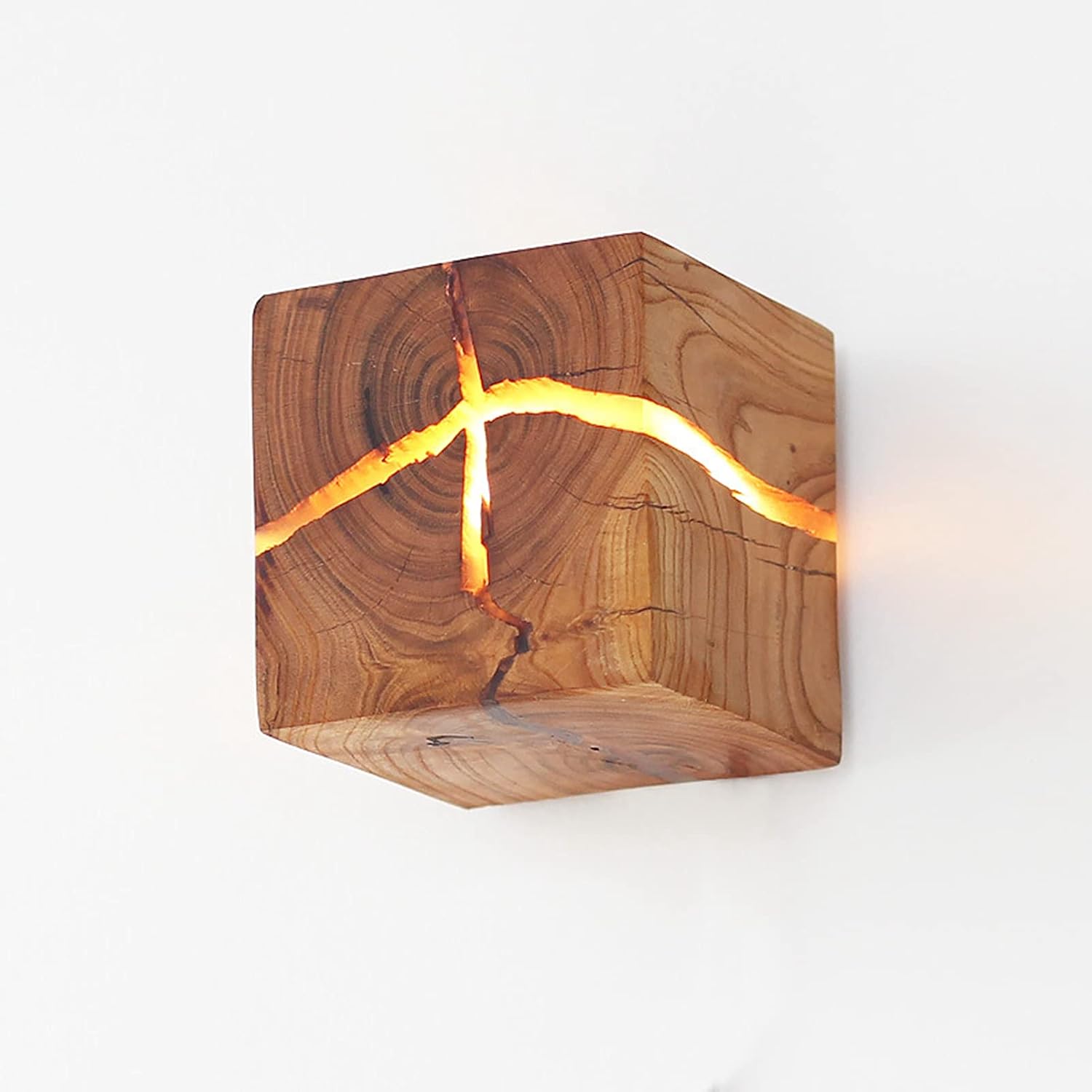 Garosa LED Wall Sconce Cracked Wood Grain Log Wall Lamp Bedroom Bedside Night Light Indoor Indoor Wall Light Fixture Home Decoration Corridor Lamp Warm White Light 3000K