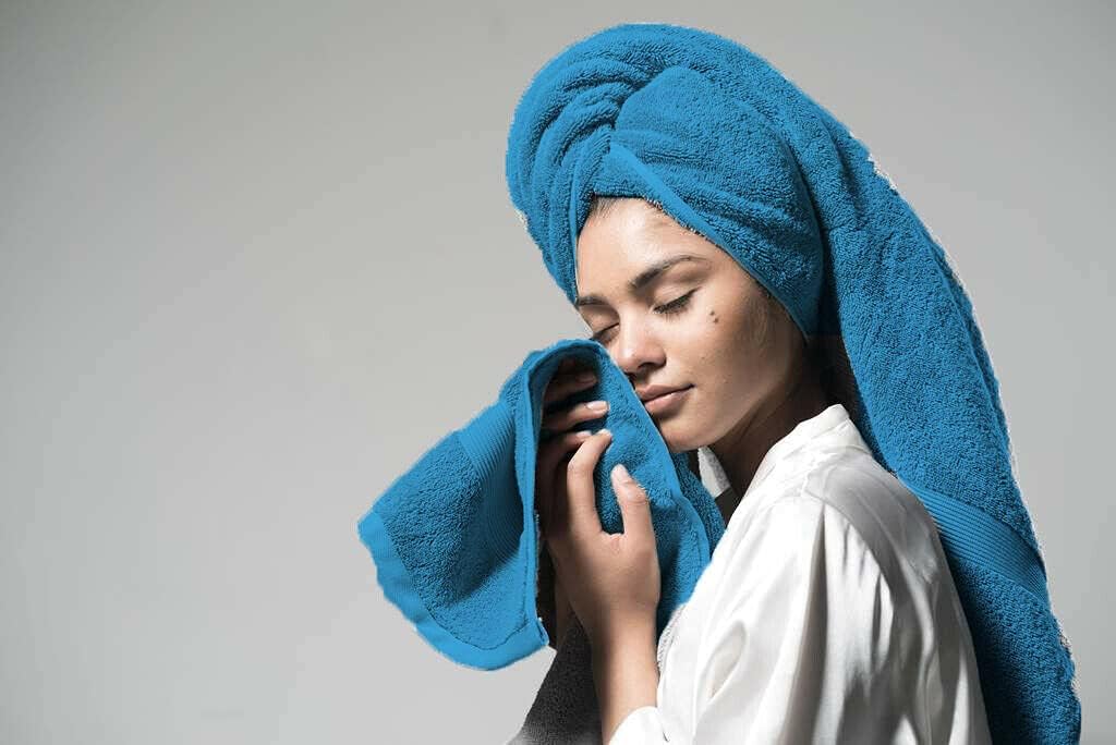 Milosc Pack of 2 Hand Towels Set Super Absorbent 550GSM 100% Egyptian Cotton Hotel Quality Quest Towels Set Hand Towel For Bathroom Size 50x80 (Aqua) - Image 3
