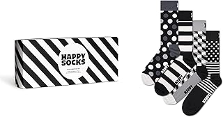 Happy Socks, 4-Pack Gift Box Crew Socks, Mixed Patterns Socks for Men and Women