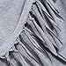 MerryFun Women's Tassels Hem Cloak Blouses Poncho Shirt Gray L