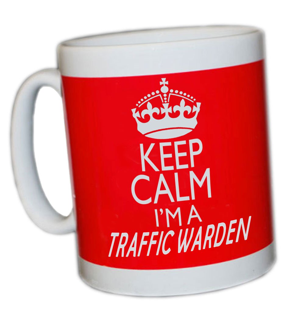 KEEP CALM I'M A TRAFFIC WARDEN (RED) MUG