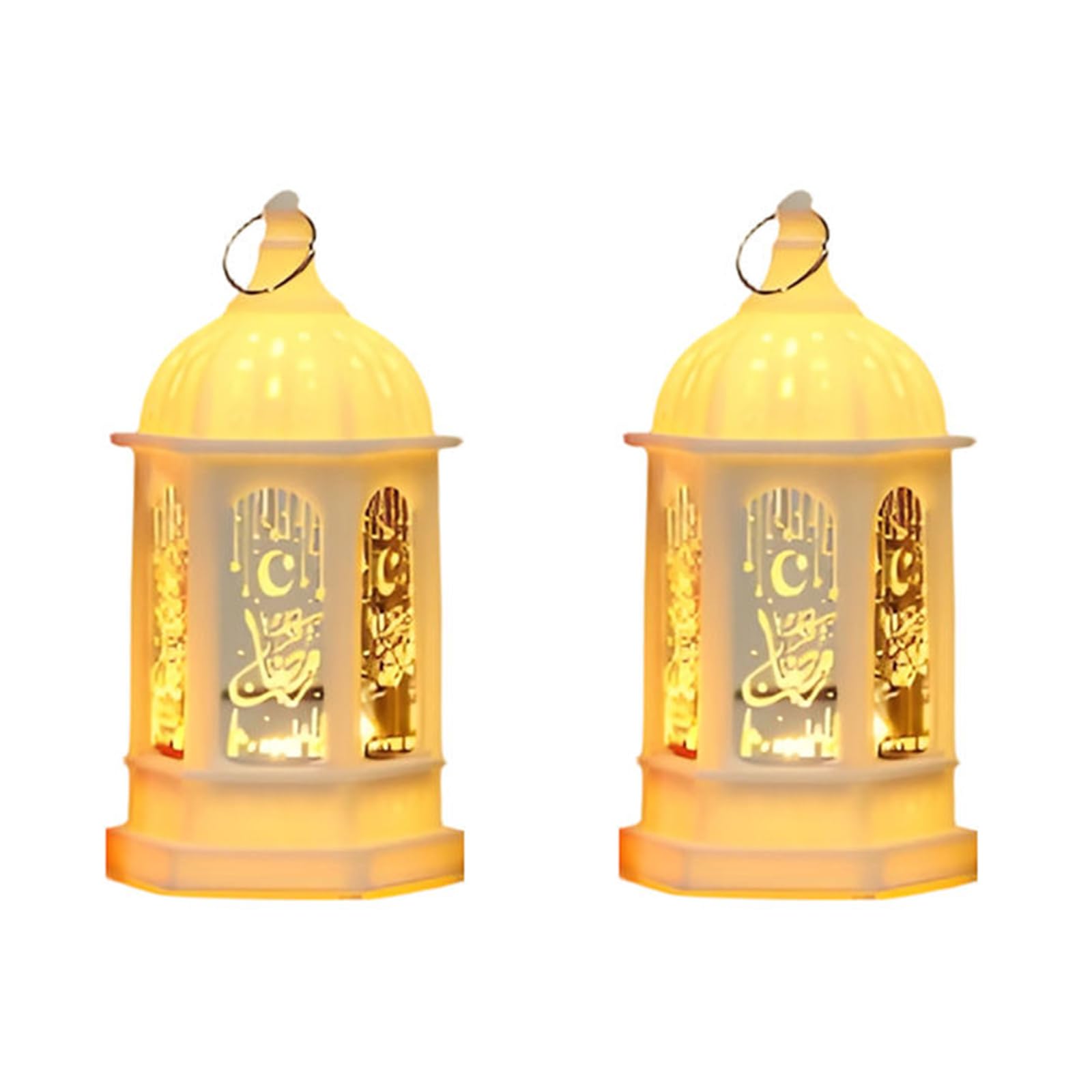 Kaeltsyn Cultural Celebration Light with Festive Designs for Seasonal Decor Tabletop Use White Eid Lamp