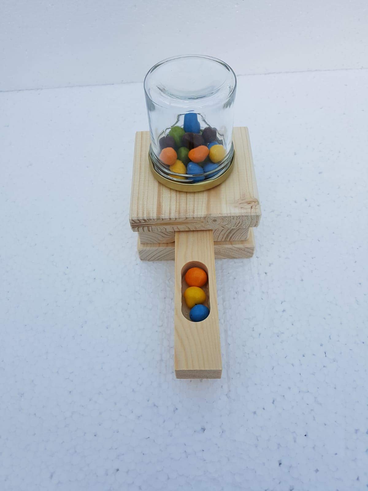 Holzbausatz-Bastelset- Bonbonspender aus Holz- Süßigkeitenautomat- Naturholz- Bausatz- Werken mit Spaß - Holzbausatz - Geschenkidee für Geburtstag - Kinder