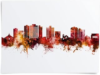 San Mateo California Skyline art print poster, unframed -16382