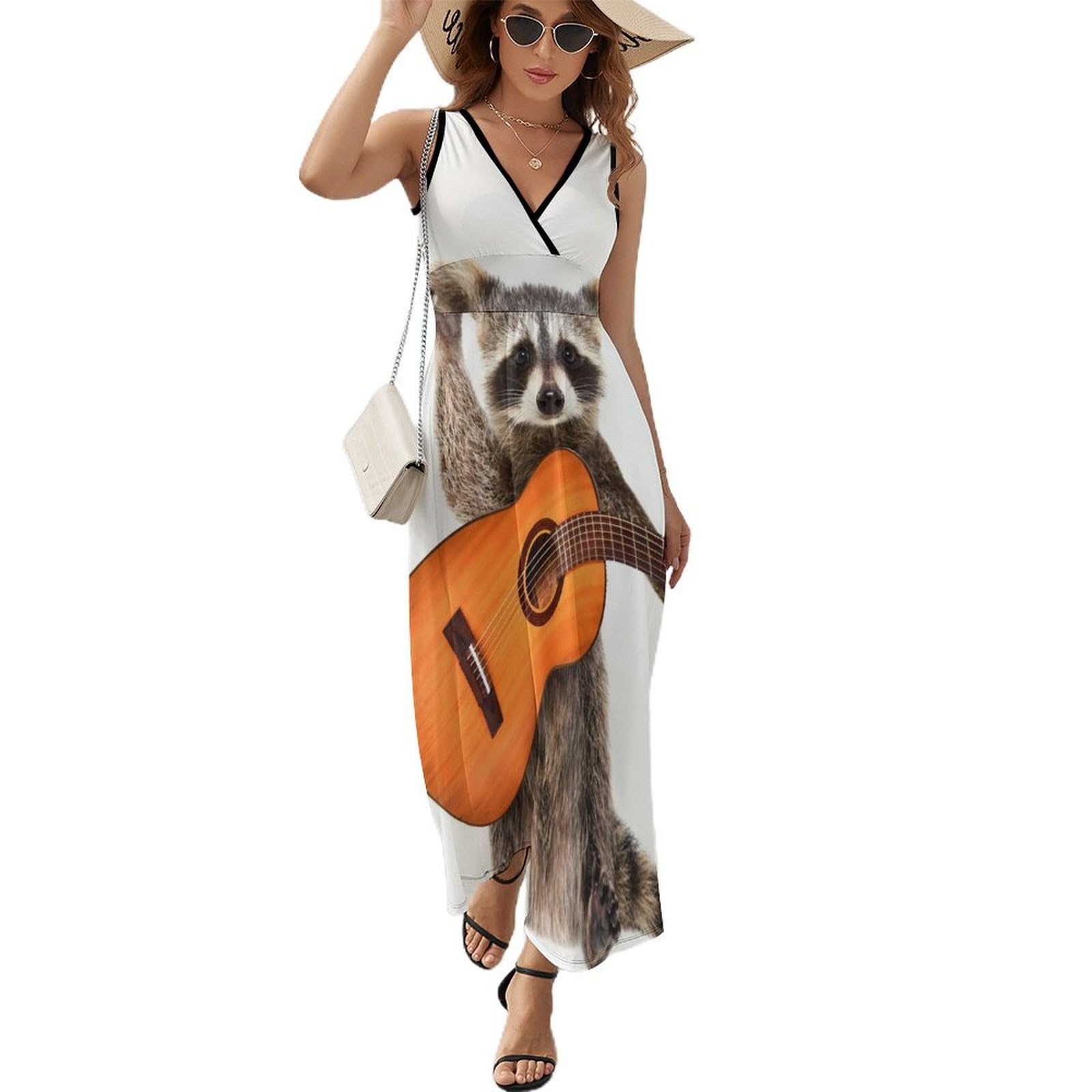 Robe longue d'été sans manches fluide et légère avec col V élégant - 8