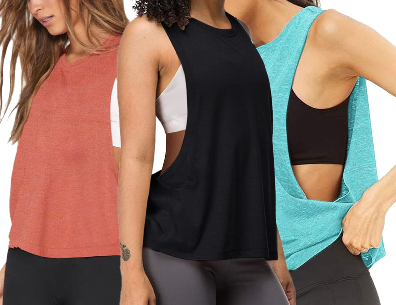 Donna Allenamento Fitness Canotte Ritagliato Senza maniche Palestra Yoga Corsa Atletico Camicie