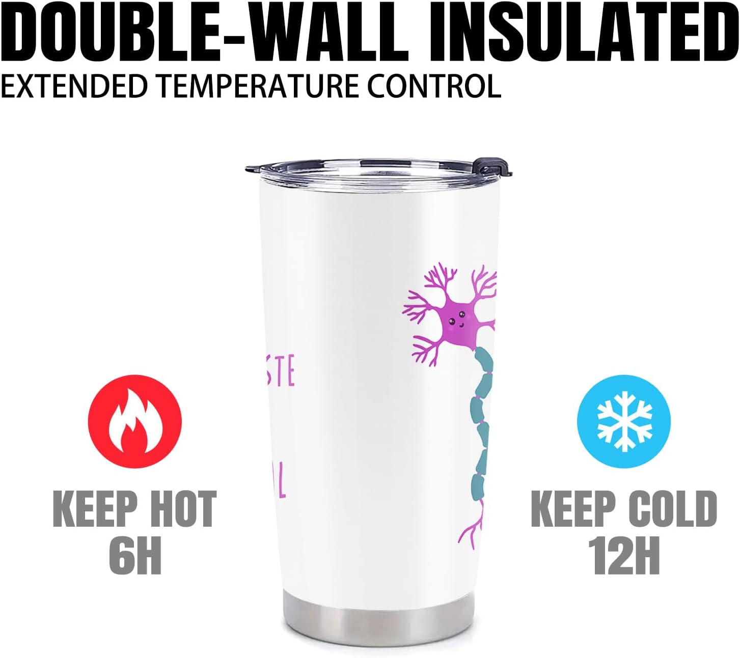 Neuroscience Gifts - Neurology Neurosurgeon Gifts - Stainless Steel Tumbler 20 Oz - Image 3