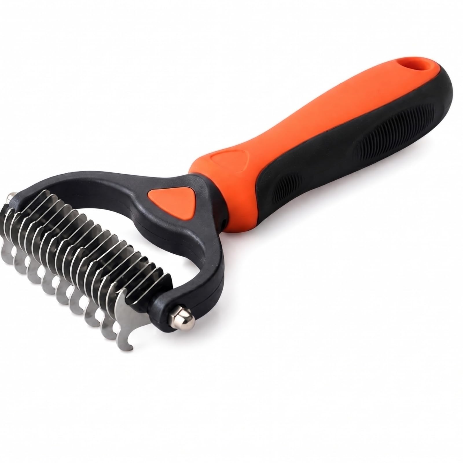 QLK 2 In 1 Undercoat Rake for Dogs Cats, Dog Shedding Brush for Long Haired Dogs, Double Sided Dog Deshedding Brush, Pet Grooming Brushes for Dematting, Undercoat Comb for Dogs