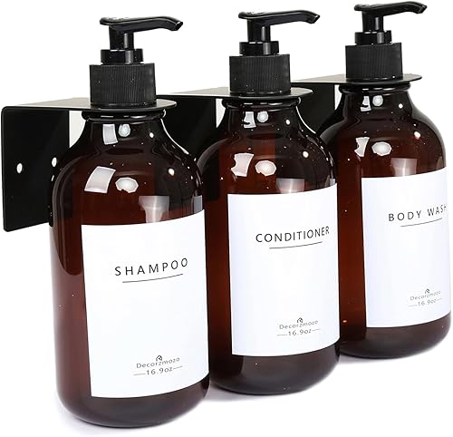 Dispensador de champú y acondicionador, dispensador de champú para pared de ducha, 3 cámaras, dispensador de jabón de ducha sin taladro, dispensador