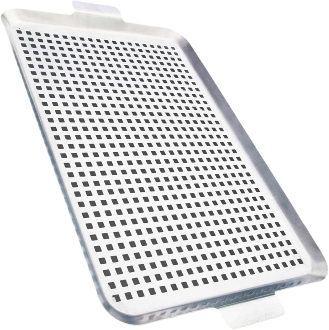 hejhncii Efficient Stainless Steel Grills Pans for Outdoor BBQ with Perforated Design and Handle Ideal for Vegetables Fish Meat