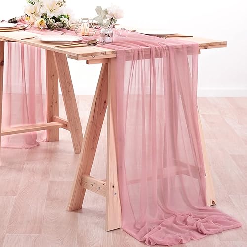 Miniatura 4 de Paquete de 6 caminos de mesa de gasa brillante de 10 pies a granel de gasa transparente de 29 x 121 pulgadas para decoración de bodas, baby shower,