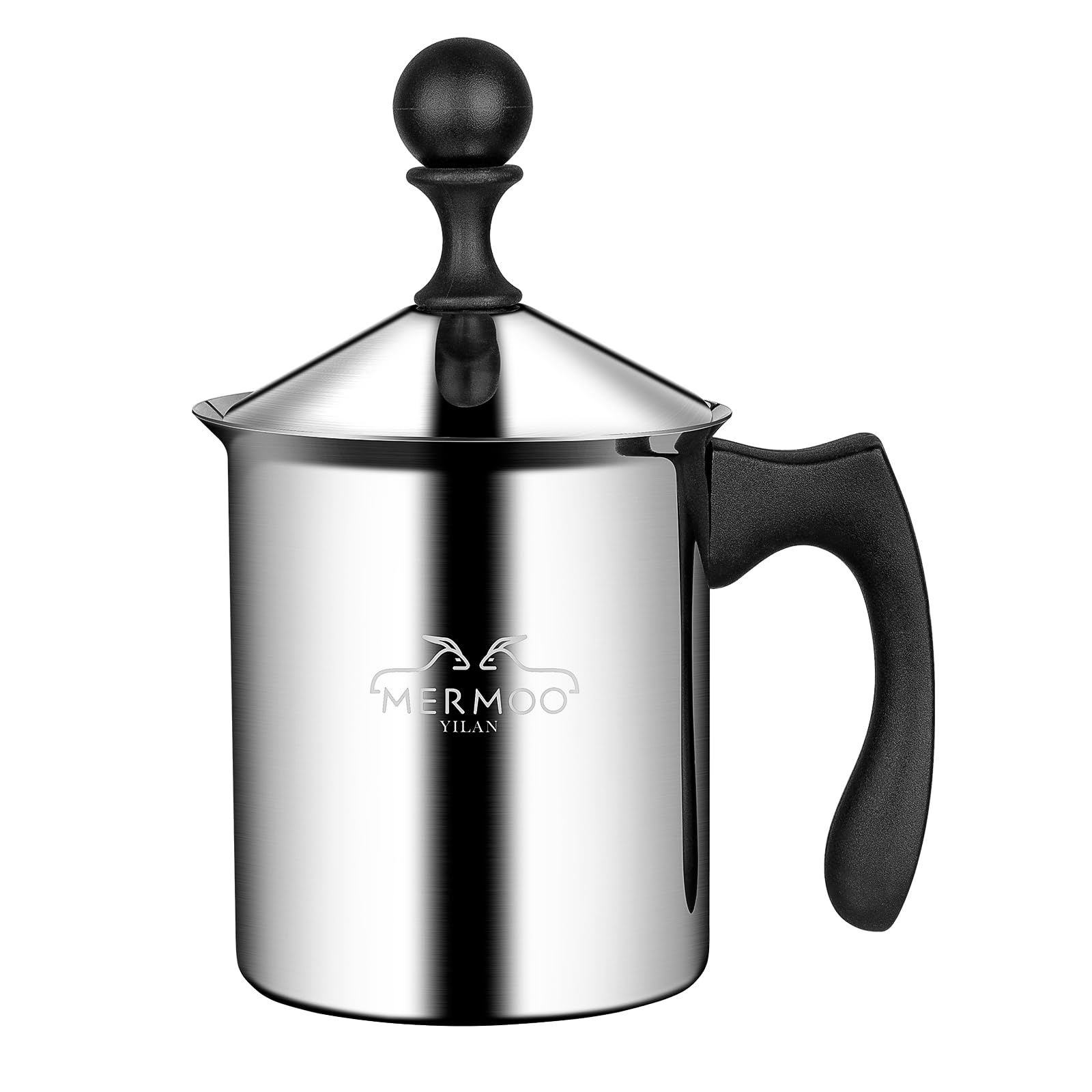 MERMOO YILAN Manual Milk Frother Stainless Steel Stovetop Foamer 800ml