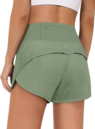 AUTOMET Workout Shorts Women High Waisted Running Shorts Athletic Gym