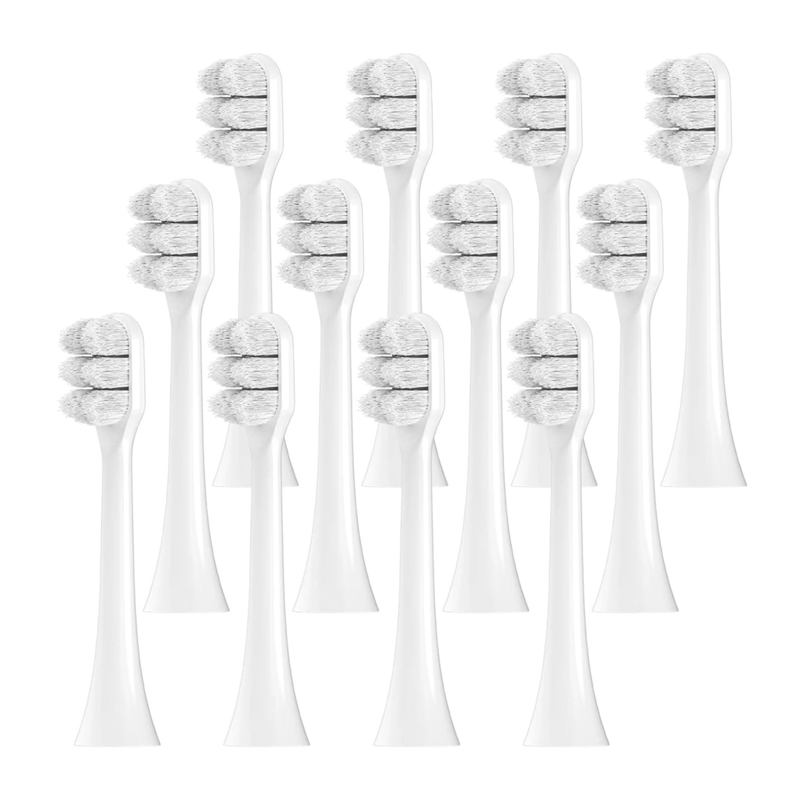 Testine di ricambio for spazzolino da 2-12 pezzi, testina for professionale morbida(White-12 Pcs)