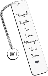 6th Anniversary Bookmark Gifts for Her & Him - Iron & Steel Gifts for Couples & Wedding