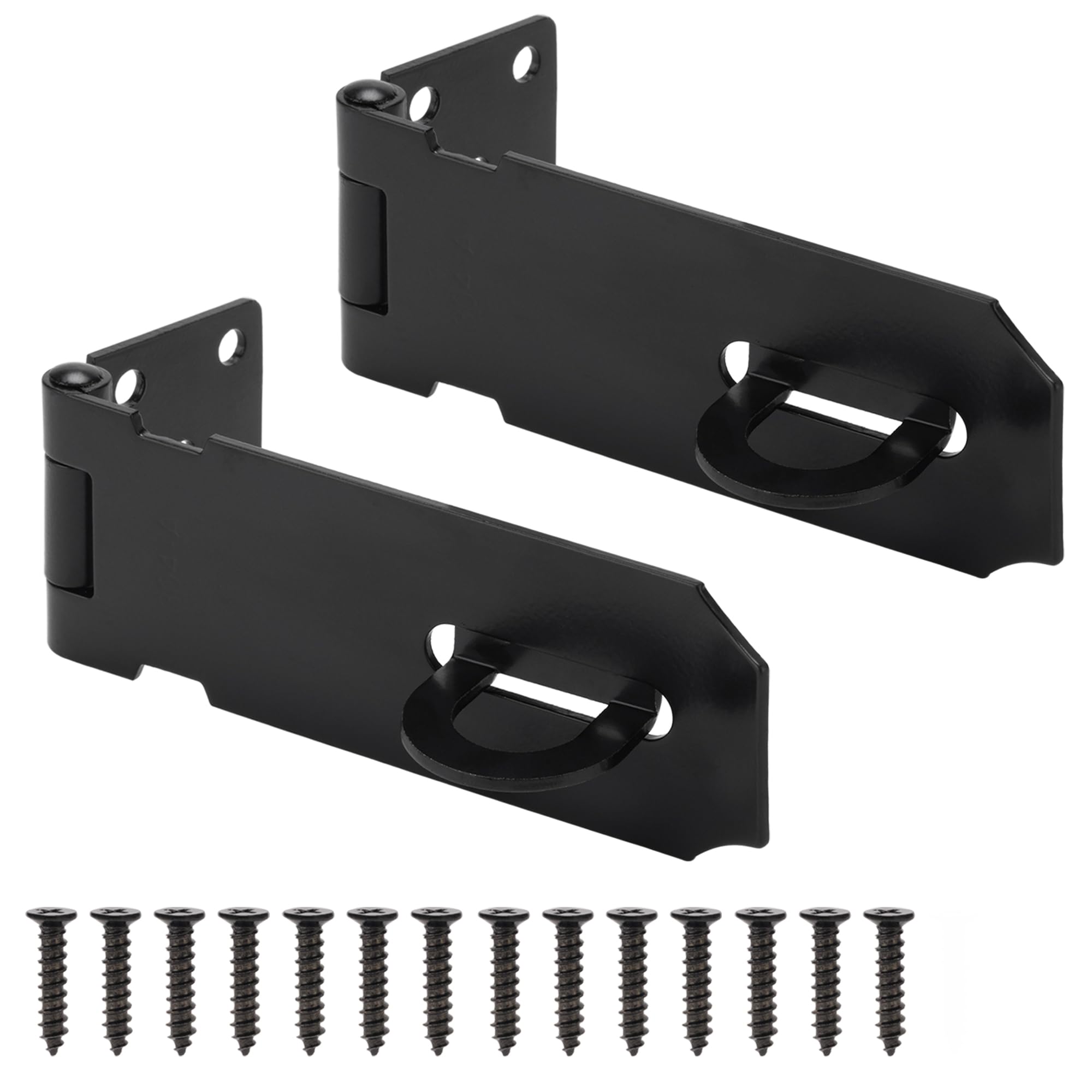 4 Inch Door Lock Hasp Latch, Security Packlock Clasp Hasp Lock Latch, Stainless Steel Gate Lock Hasp for Outdoor Fence Gate,Barn Door, Cabinet, Drawer, Brushed Finish with Screws, 2 Pack