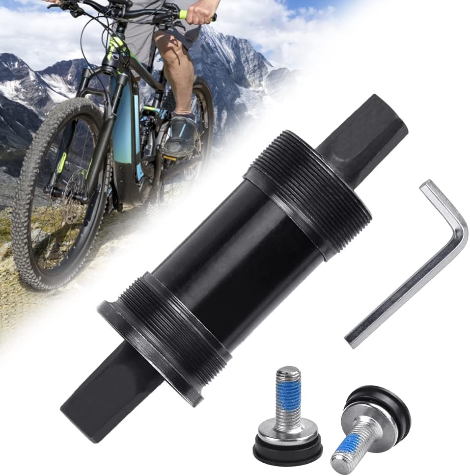 Bicycle Bottom Bracket Square Hole Crank Axis 68*122mm Axle Sealed Road Bike Bottom Bracket with Spindle Mountain Bike Center Shaft With Wrench&Waterproof Screws for Mountain Bikes,Road Bikes