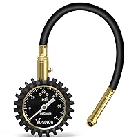 Vista 1 de Vondior Medidor de presión de neumáticos con tubo (0-60 PSI), medidor de presión de aire certificado ANSI preciso con esfera brillante grande