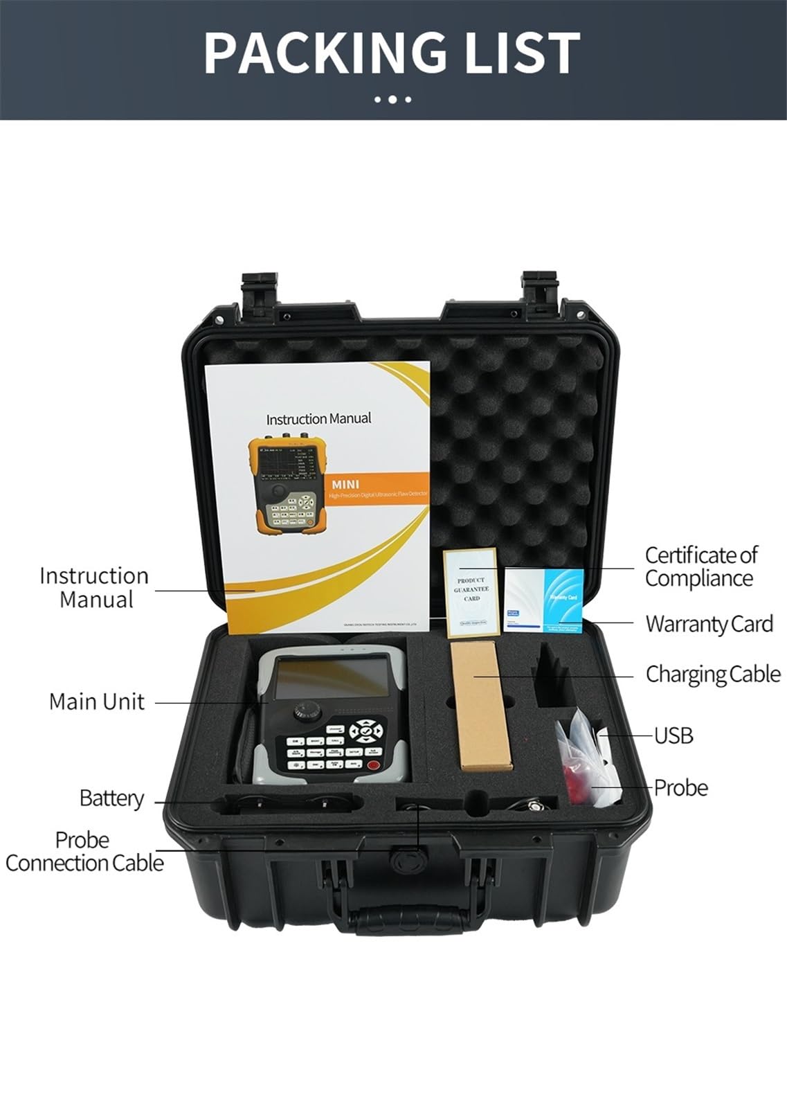 M-Ultral 10 Détecteur de défauts à ultrasons IP54 Protection Métal Fissures internes Inspection Cuivre Aluminium