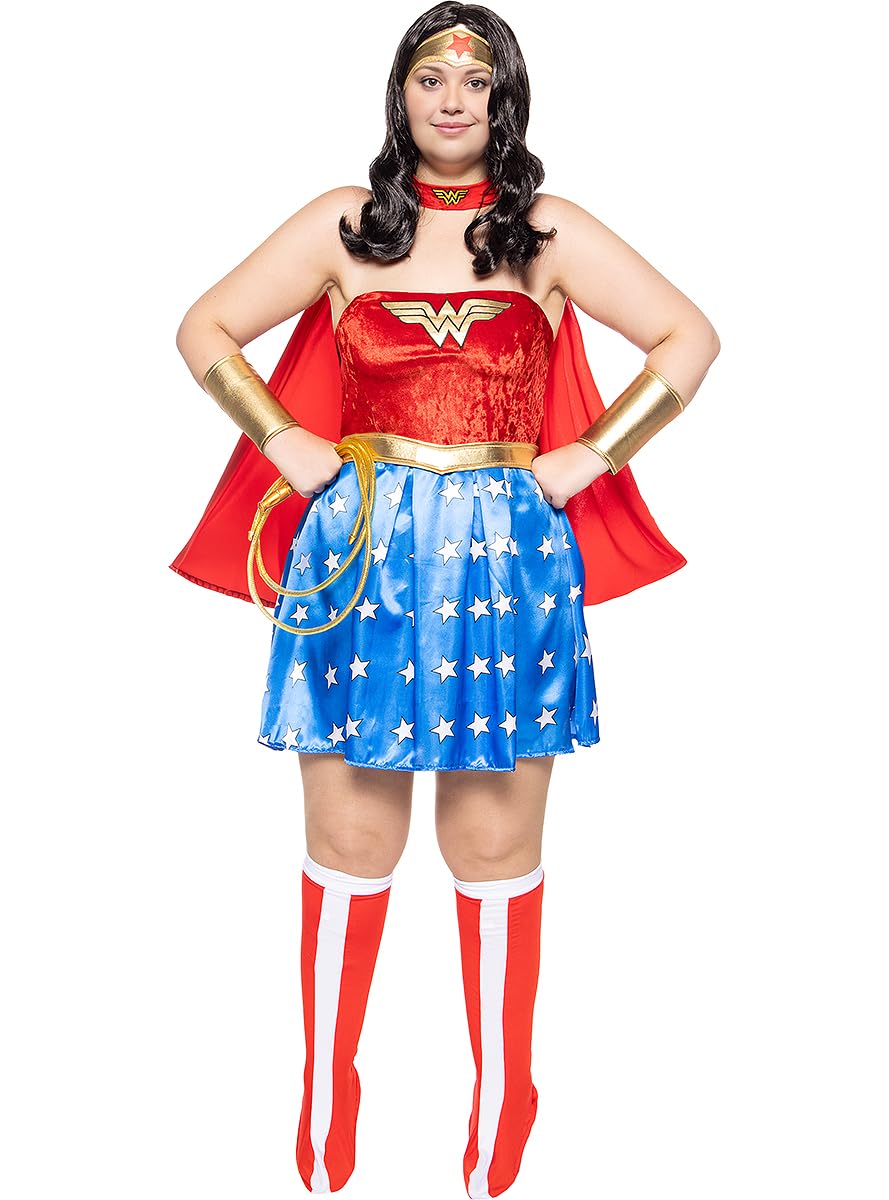 Traje Superheroina Dc Comics Disfraz De Wonder Woman Sexy Para Mujer Talla  XL - Traje Completo Mujer Maravilla DC Comics Oficial Disfraz Adulto XL  Rojo DC Comics, image size:889x1200