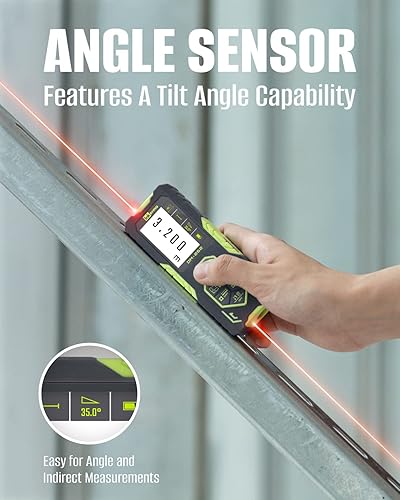 Miniatura 4 de Laser Measurement Tool, Inkerma Bilateral Laser Distance Meter,Rechargeable Laser Measure with Color Backlit LCD Display, Angle Sensor, Pythagorean