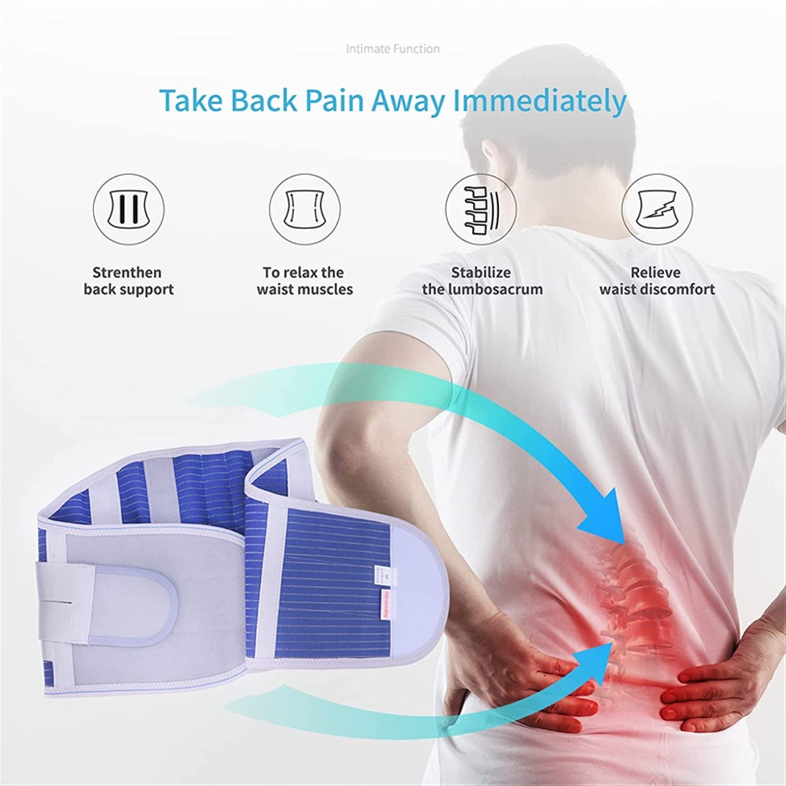 Faja Lumbar De Descompresión Cinturón Lumbar Ajustable Cinturón Lumbar De Alivio para Hernia De Disco Ciática Escoliosis con 3 Almohadillas (Size : XL/X-Large)