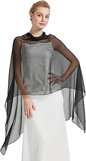 BEAUTELICATE Sheer Bridal Shawl for Wedding Dress 3 Multi-ways Shawl Bridesmaids Capelet Scarf