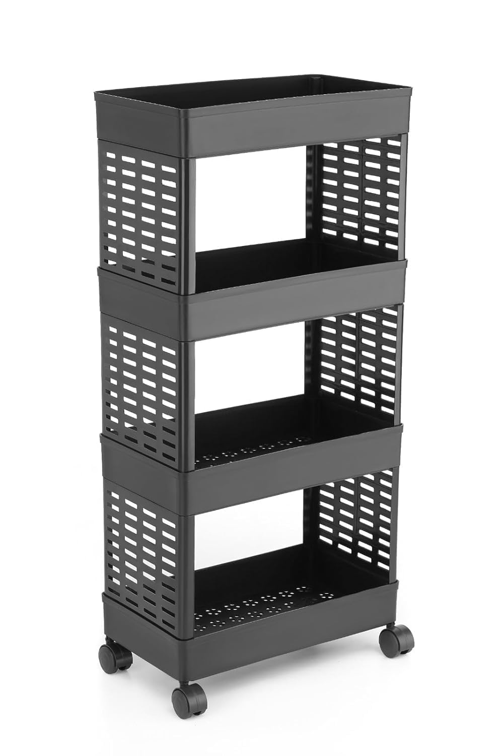 MEELANA Plastic Multipurpose 4-Tier Floor Mount Corner Shelf Kitchen Organizer Rack/Storage Shelf/Dish Rack/Storage Rack for Kitchen-image-8