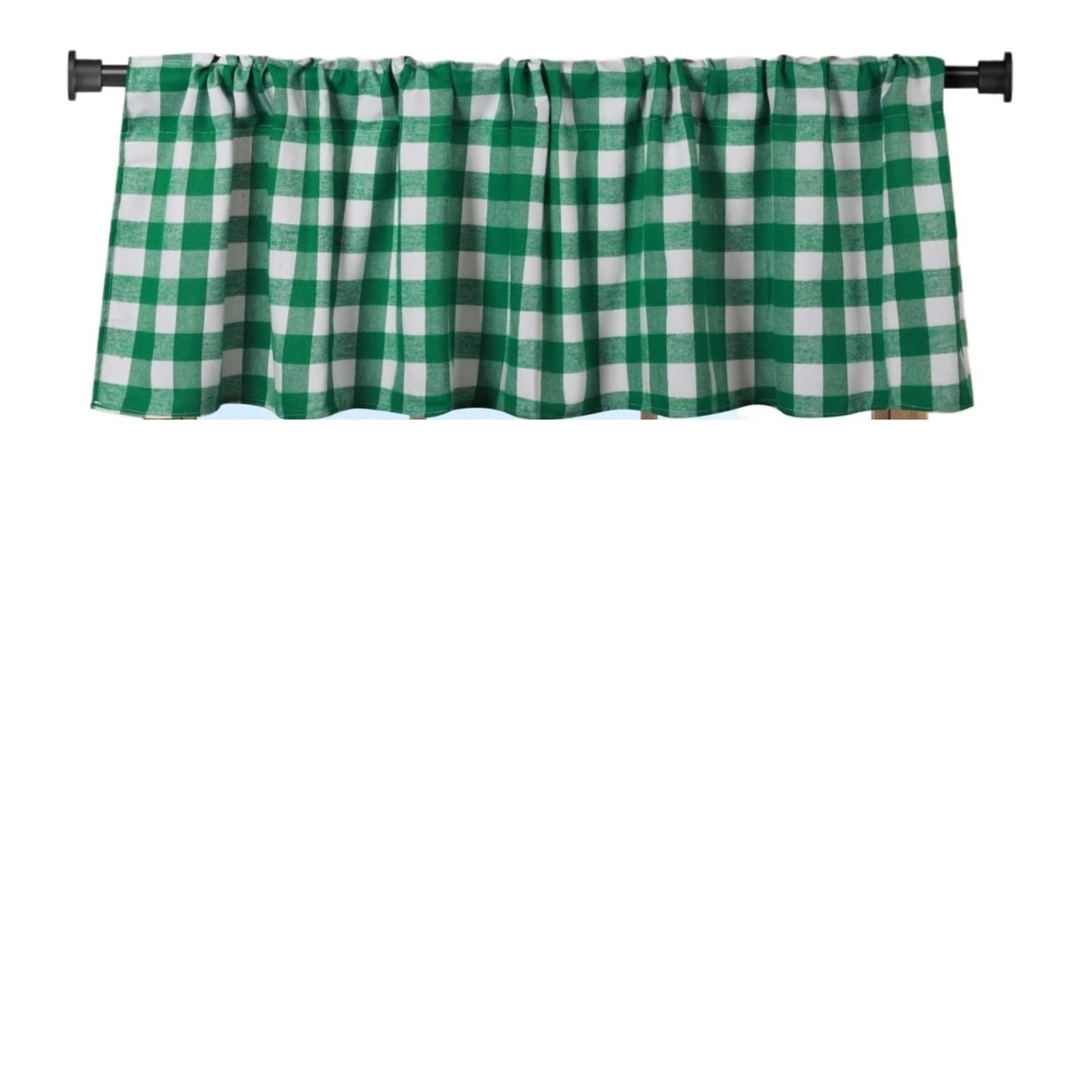 AIQIJOHI Short Curtains Short Curtains Plaid Window Valance Farmhouse Decor Rod Pocket Valances For Kitchen Living Room(Color 4,107Wx45H (cm))