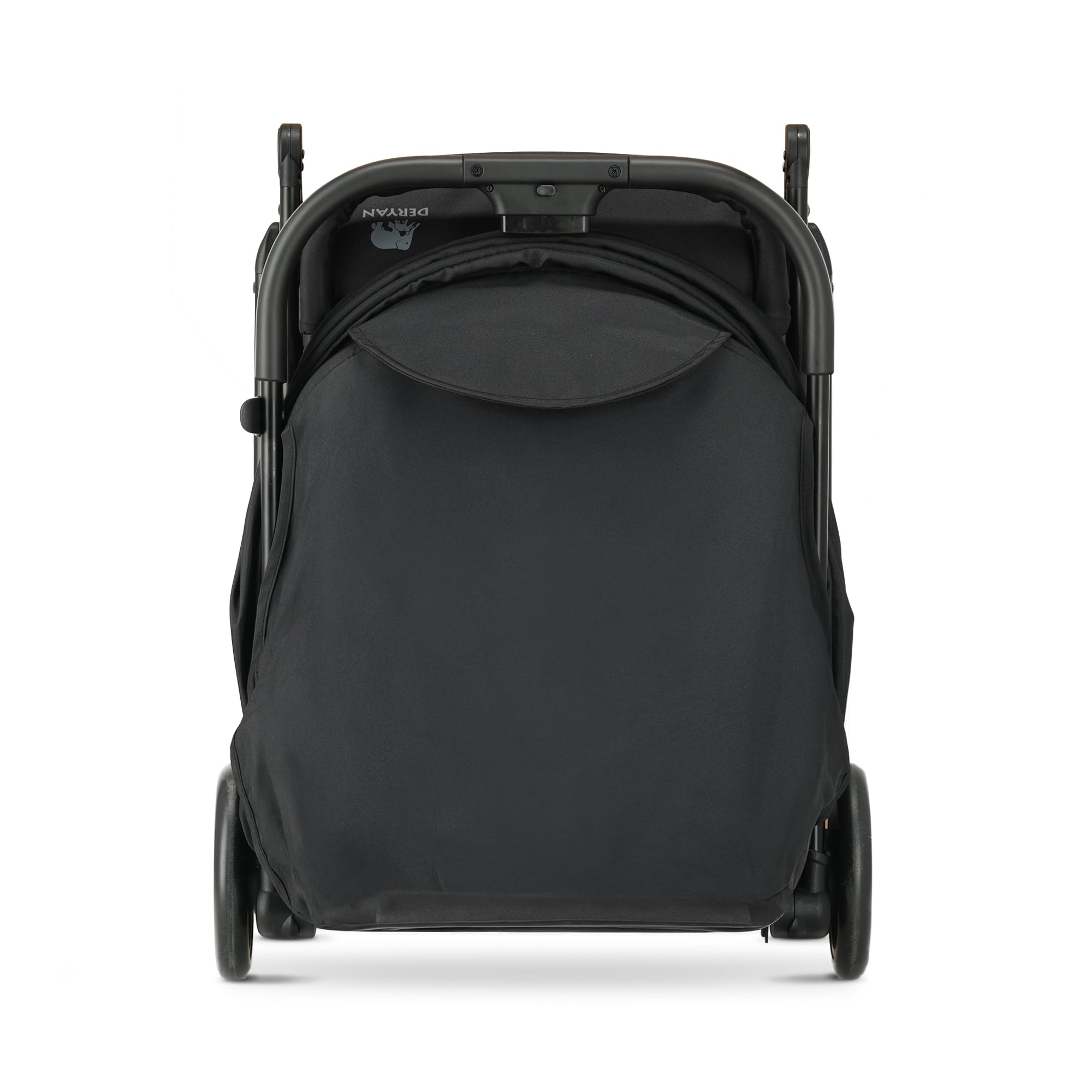 Deryan Easy, Passeggino 0+ Mesi-22 Kg, Passeggino Leggero con Chiusura Smart e Compatta, Capotte Estensibile con Trattamenti UV50+ Antipioggia, Regolabile, Poggiagambe, Nero
