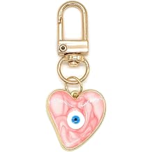 Evil Eye Keychains Sweat-heart Keychains Protection Charm for Women Men Car Key Ring Bag Purse Accessories