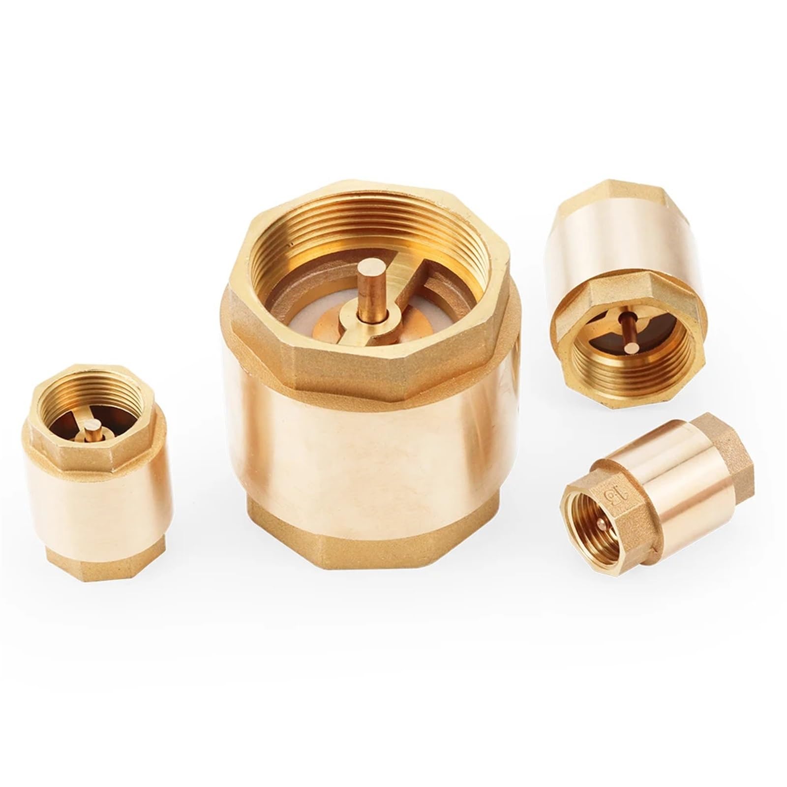 2 pezzi/5 pezzi 1/2 3/4 1 pollici ottone filettatura femmina valvola di ritegno a sollevamento verticale a molla in linea DN15/DN20/DN25 unidirezionale di non ritorno for acqua 1 pezzo (Size : 1/2",