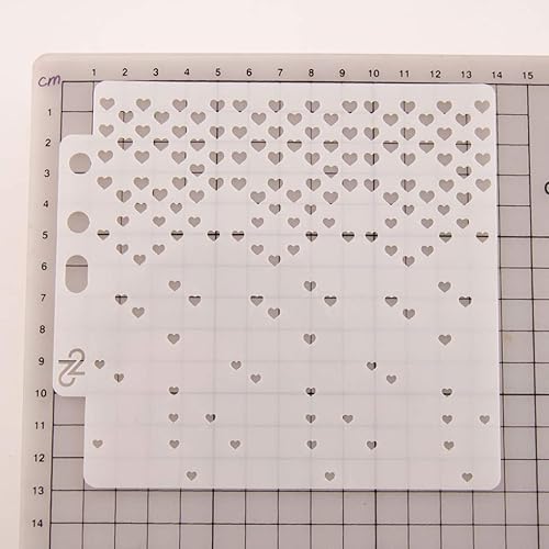 Miniatura 3 de Plantillas de pintura de plástico PET con diseño hueco de corazón, perfectas para diseño textil, decoración de pared, ventana, papel, álbumes de