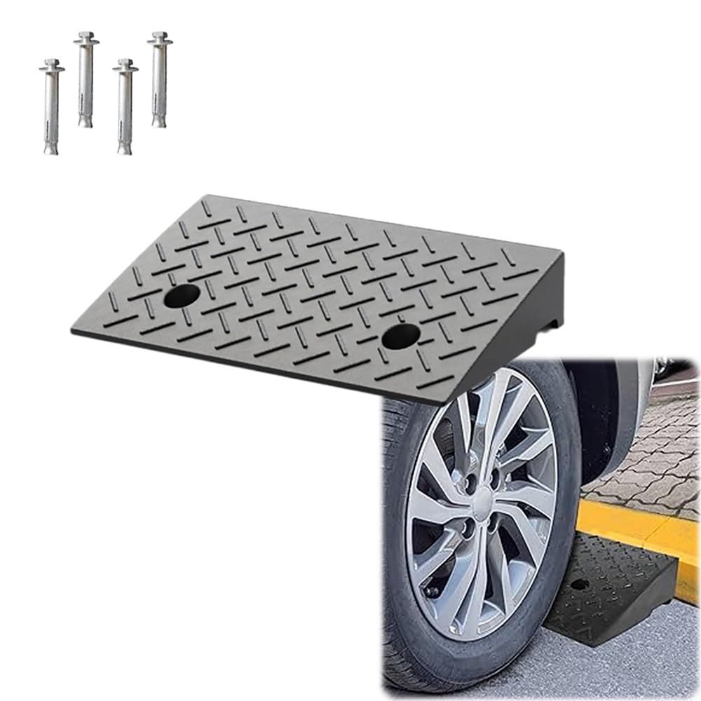 Genérico Rampa para Bordillos De 4-15cm Alto, Negro Rampa De Goma De Acceso para Escalones, Portátil Rampa De Umbral para Silla De Ruedas Coches Acera Motocicleta(4.72" Rise/12cm)