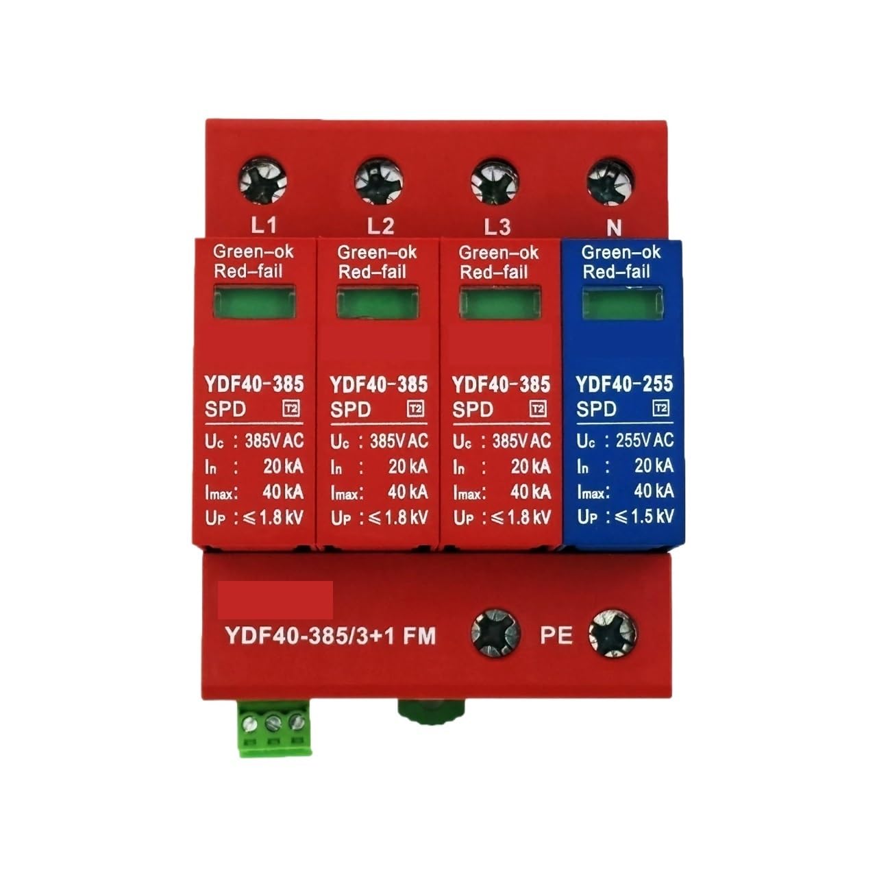 Parafoudre modulaire 1P+N / 3P+N sur rail DIN 385 V 20~40 kA for une protection fiable contre les surtensions.(2)