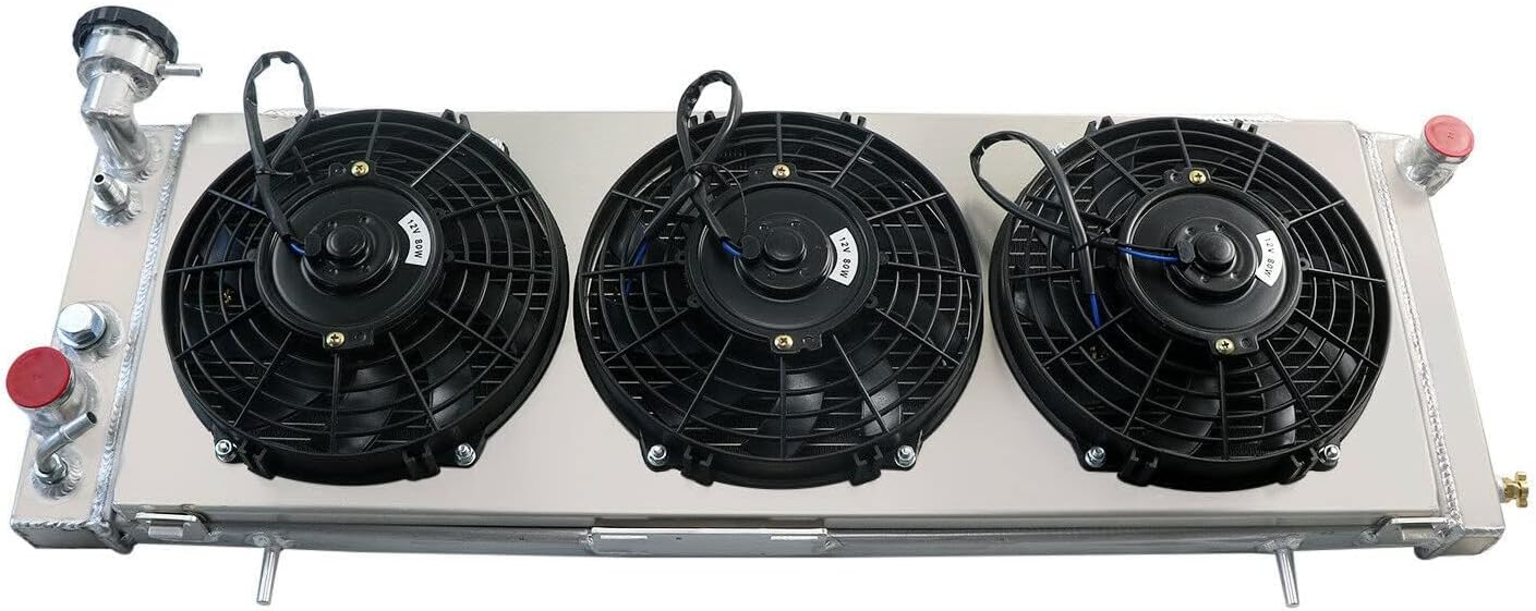 1 Row Core Aluminum Radiator Replacement for 1991 1992 1993 1994 1995 1996-2001 Jeep Cherokee XJ/Comanche 2.5 4.0 L4 L6 AT/MT Engine Coolant Radiador with 3x9"Fan Shroud and Relay