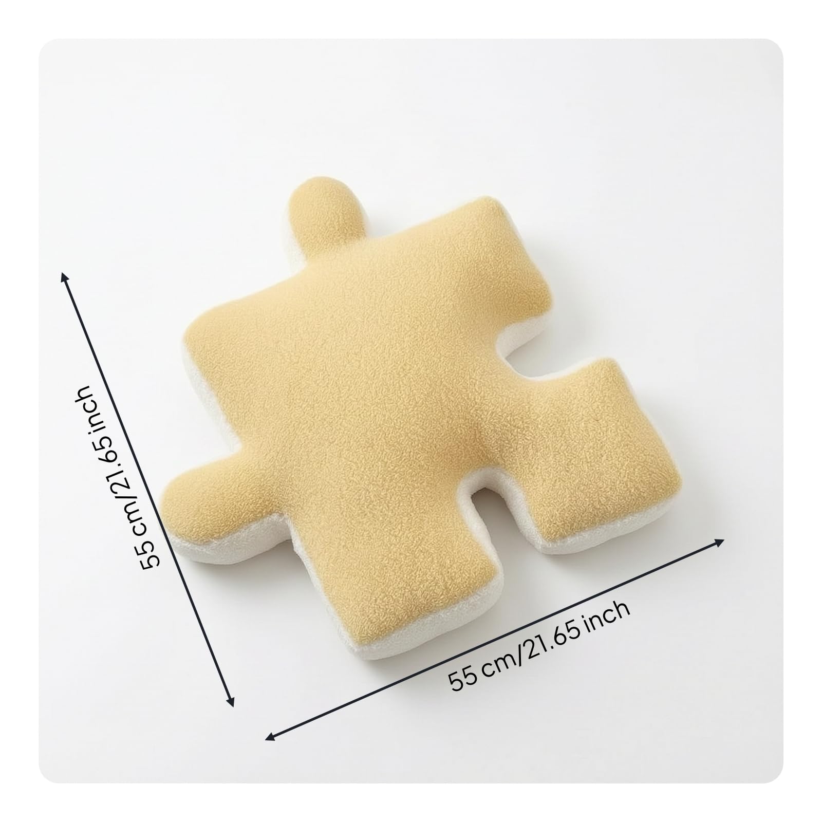 Cojín con Forma Puzzle Morno Cojín Boucle Acogedor Almohada Piso con Forma Rompecabezas para Dormitorio, Negro