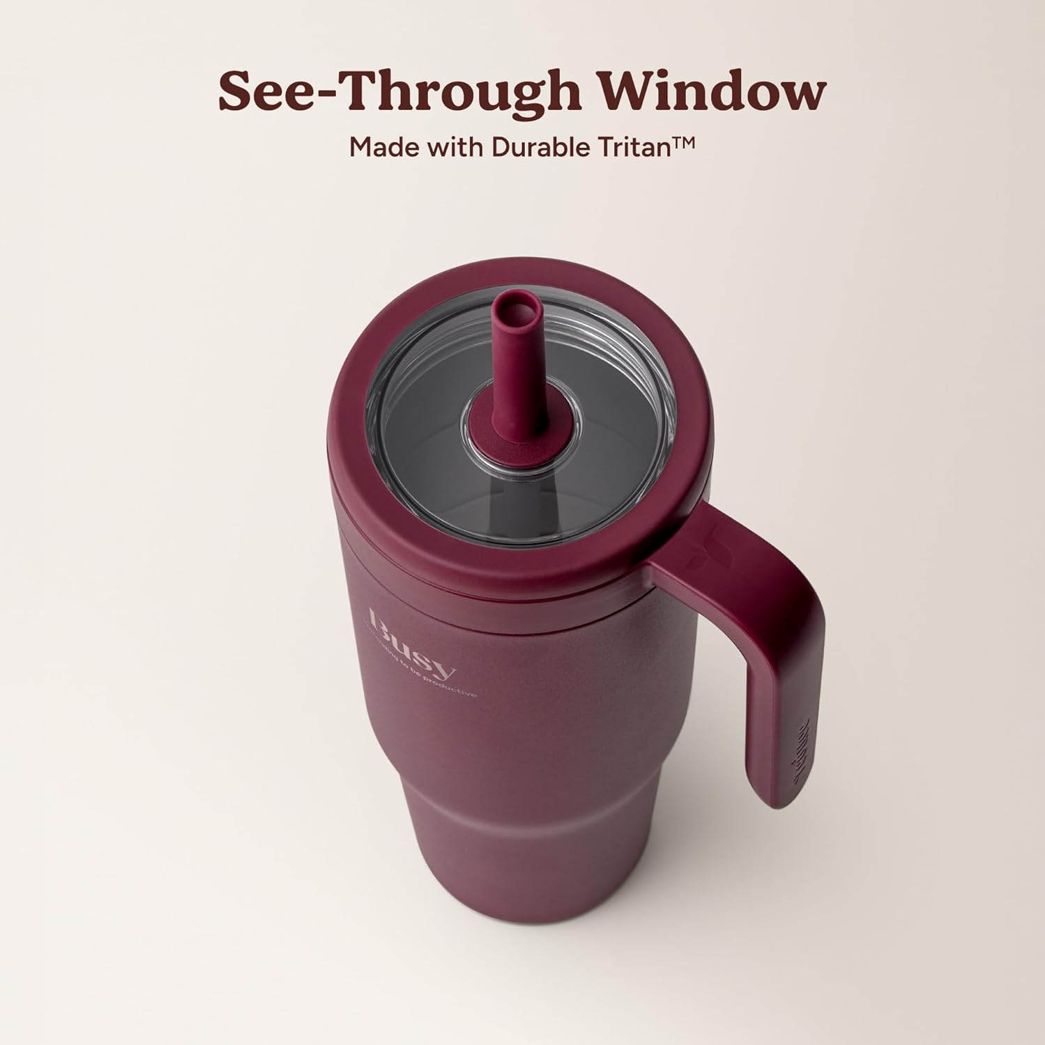 REDUCE Chiller Vacuum Insulated 40 oz Tumbler with Spill-Proof Silicone Straw - Sustainable Tritan Lid with Water Intake Markers - Soft Sit Base Travel Mug - Dishwasher Safe - Cheeky Cherry - Image 7