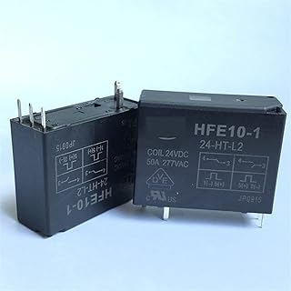 FESTAS 5PCS Relays HFE10-1-12-HT-L2 HFE10-1-24-HT-L2 HFE10-2-12-HT-L2 HFE10-2-24-HT-L2 5PIN 50A/277VAC 12VDC 24VDC (Size : HFE10-1-24-HT-L2)