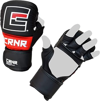 Combat Corner MMA Spar Gloves for Men and Women - MMA, Kickboxing, Muay Thai Sparring Training Gloves | Black