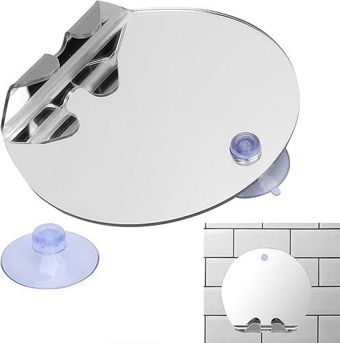 Miniatura 4 de JERYS Espejo de afeitado de ducha sin niebla, espejo de ducha antivaho sin niebla, espejo de afeitado con un soporte para maquinilla de afeitar para