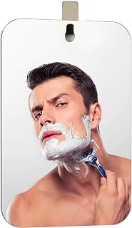 APHUIME Fogless Shower Mirror Large 11x7.48 Inch Anti-Fog Shaving Mirror with Hook Shatterproof Bathroom Wall Mount
