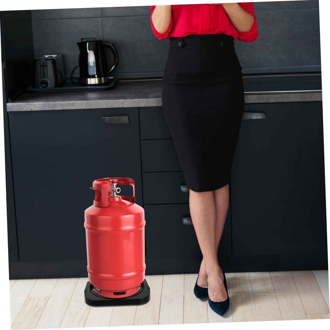 Zerodeko Gas Cylinder Base Tray Propane Tank Holder for Easy Installation and Refilling Stable Can Stand for Propane Storage Inner