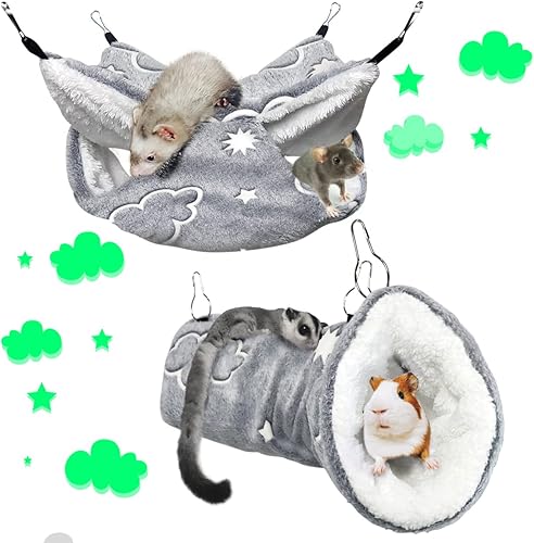 Miniatura 2 de Tapete de cama para mascotas, hamaca de cachemira para hurón, chinchilla, jaula de conejillo de indias, cama para animales pequeños, tamaño mediano,