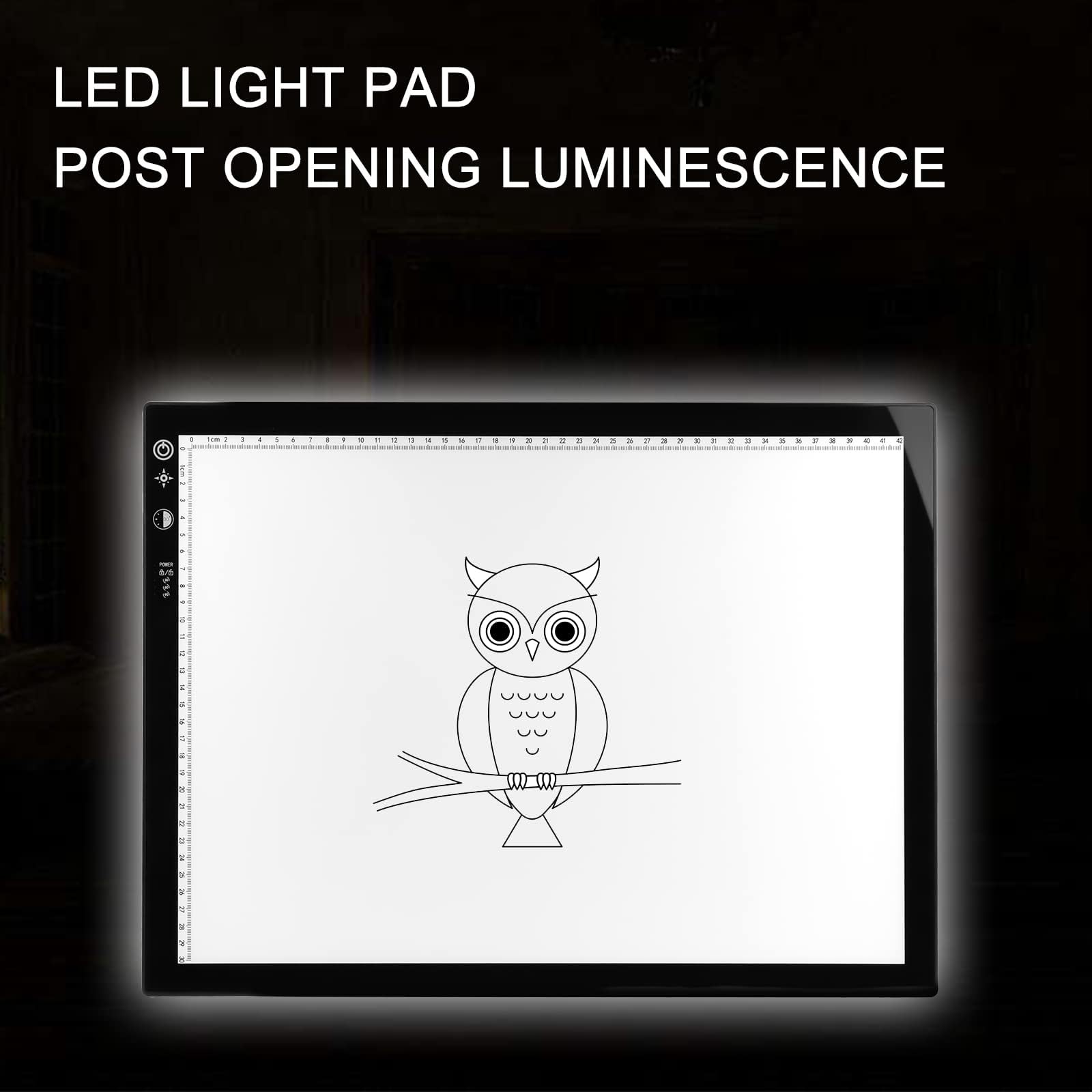 Voilamrt A3 Portable Tracing Light Box, Sketch Drawing Light Pad, Ultra-Thin LED Light Board, Dimmable Brightness Light Board, for Drawing Sketching Animation, Black, LTBVN-A3