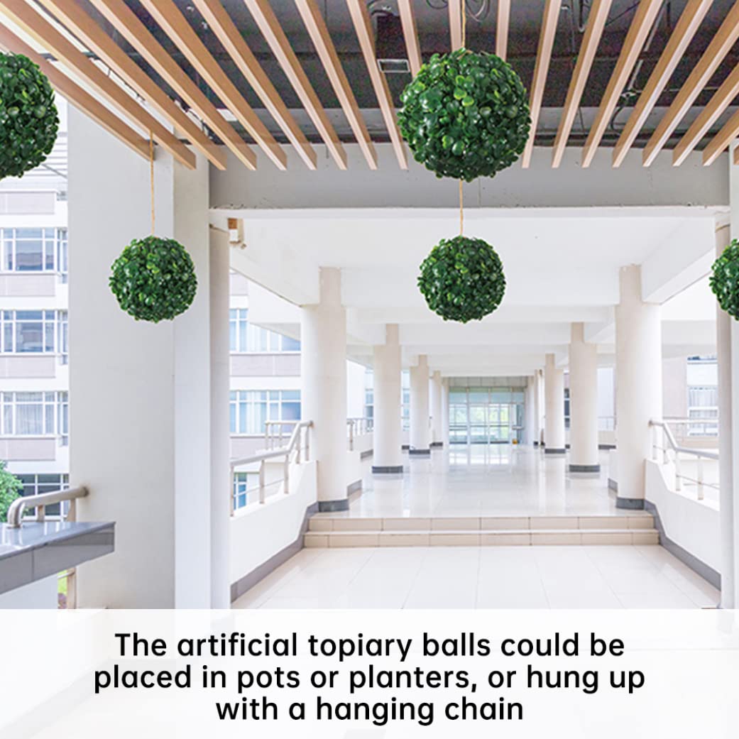 Boules topiaires de 14, 6 Pouces Faux buissons Board Board Boîte Artificielle Plante en Plastique topiaire décoratif pour l'arrière-Cour, Le Balcon, Le Jardin, Le Mariage, Le Ballon de buis