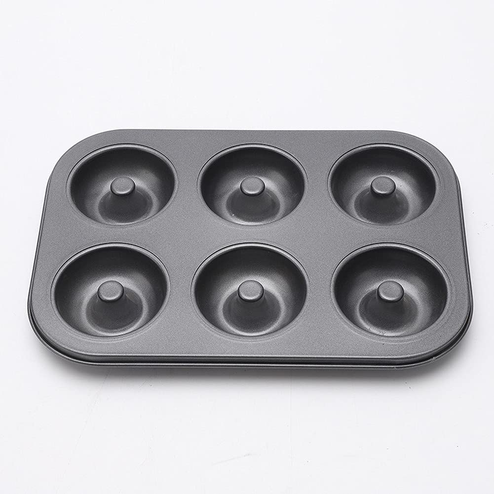 6 Cavity Stainless Steel Donut Mold DIY Cake Mould Kitchen Tool Baking Pan (C)